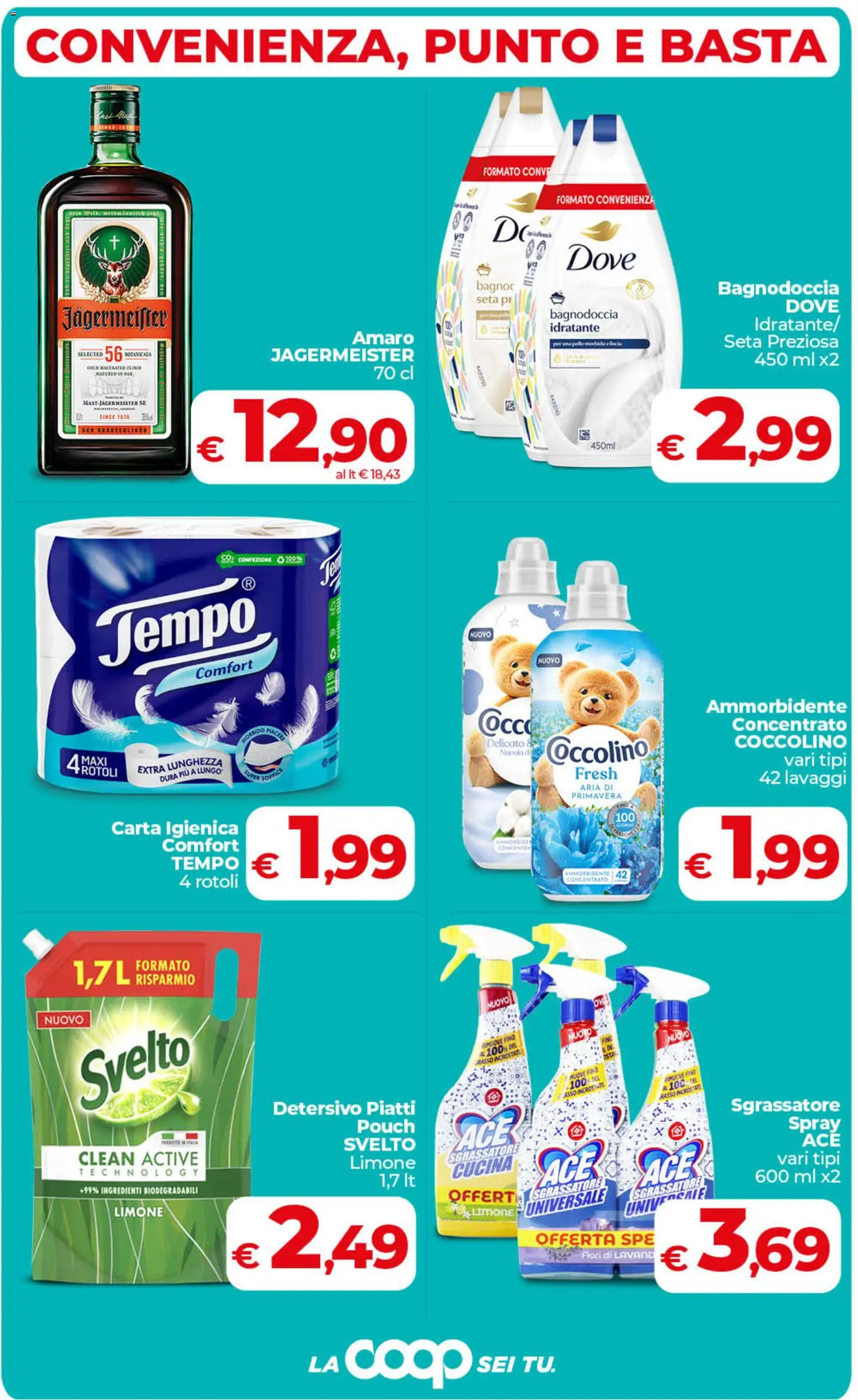 Volantino COOP del 06.03.2026 | Pagina: 4 | Prodotti: Carta igienica, Ammorbidente, Sgrassatore, Amaro