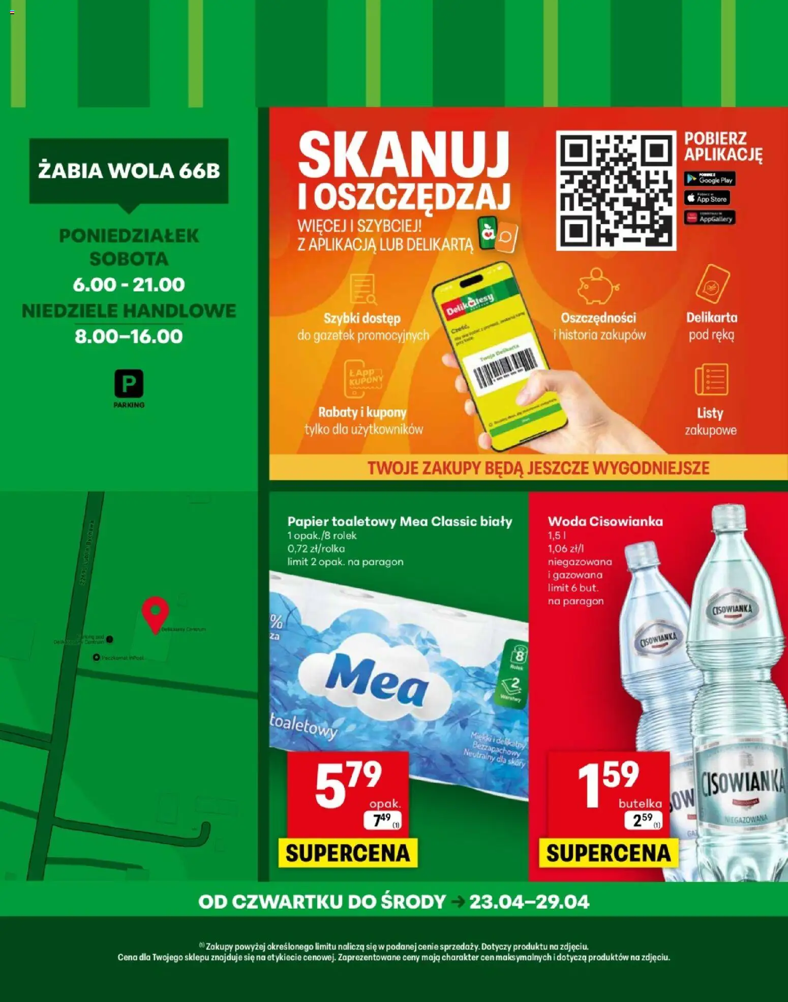 Delikatesy Centrum gazetka - Żabia Wola Otwarcie od 23.04.2026 | Strona: 4 | Produkty: Papier toaletowy, Delikatesy, Woda