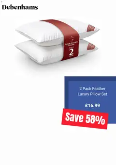 Preview of Debenhams - Cyber Monday valid from 01.12.2025 | Page: 6 | Products: Pillow
