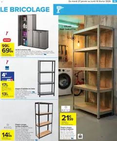 Carrefour - Prévisualisation de Carrefour Bricolage nettoyage rangement valide à partir de 27.01.2026 | Page: 21 | Produits: Tablette, Armoire, Étagère, Cadre