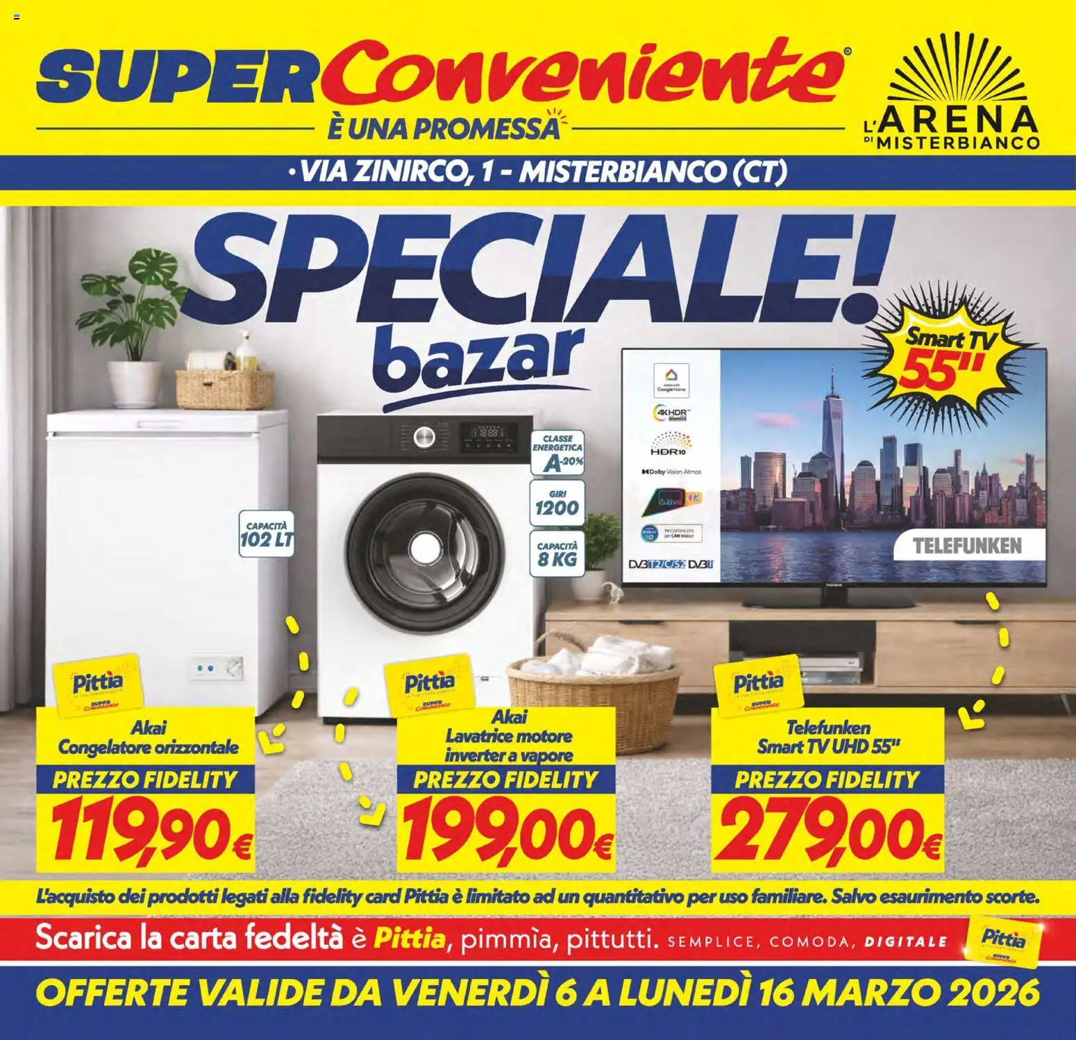 Volantino SuperConveniente del 06.03.2026 | Pagina: 26 | Prodotti: smart TV, Lavatrice, TV, Congelatore