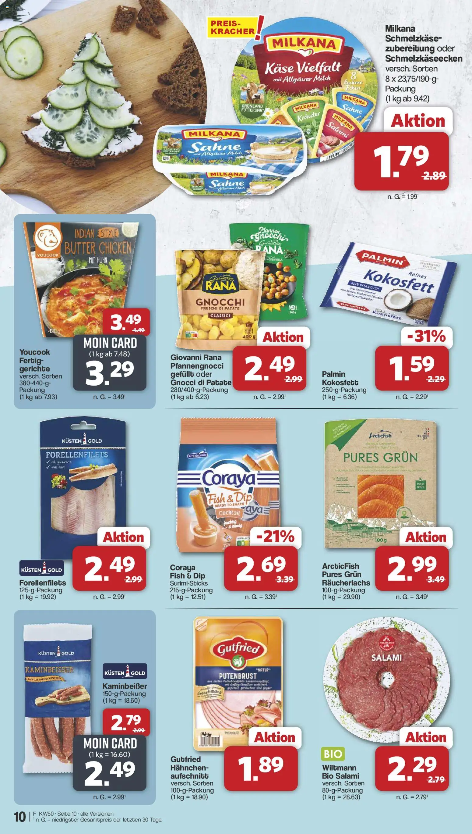 Famila Nordwest Prospekt 	 – gültig ab 08.12.2025 | Seite: 10 | Produkte: Butter, Käse, Milkana, Räucherlachs