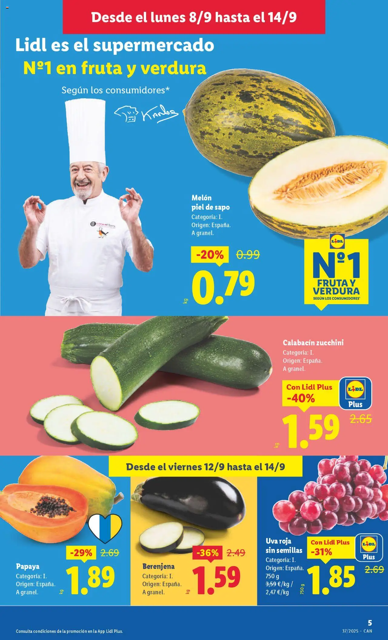 Lidl - Canarias │ válido desde el 08.09.2025 | Página: 5 | Productos: Φορτιστής, Calabacín