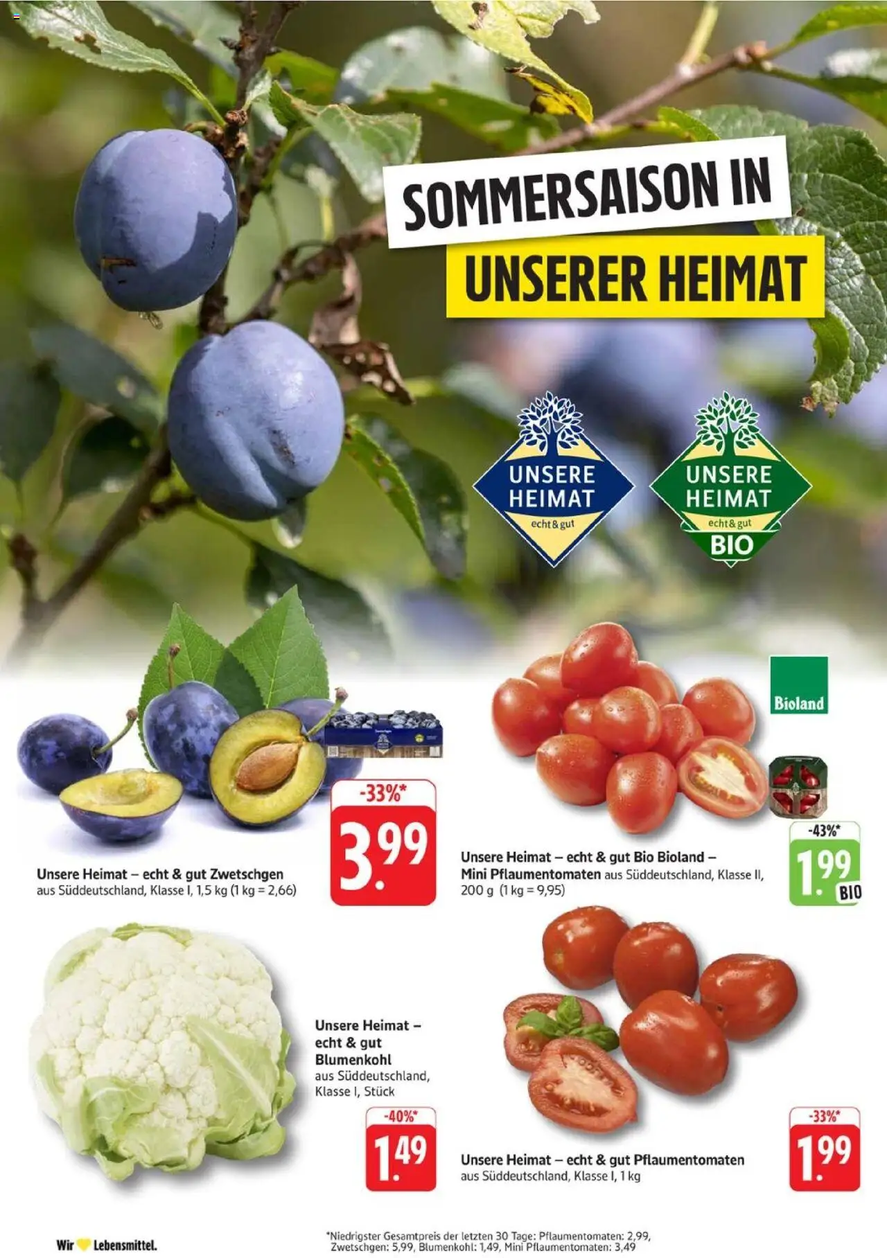 Edeka Prospekt 	 - gültig ab dem 07.07.2025 | Seite: 4 | Produkte: Zwetschgen, Blumenkohl