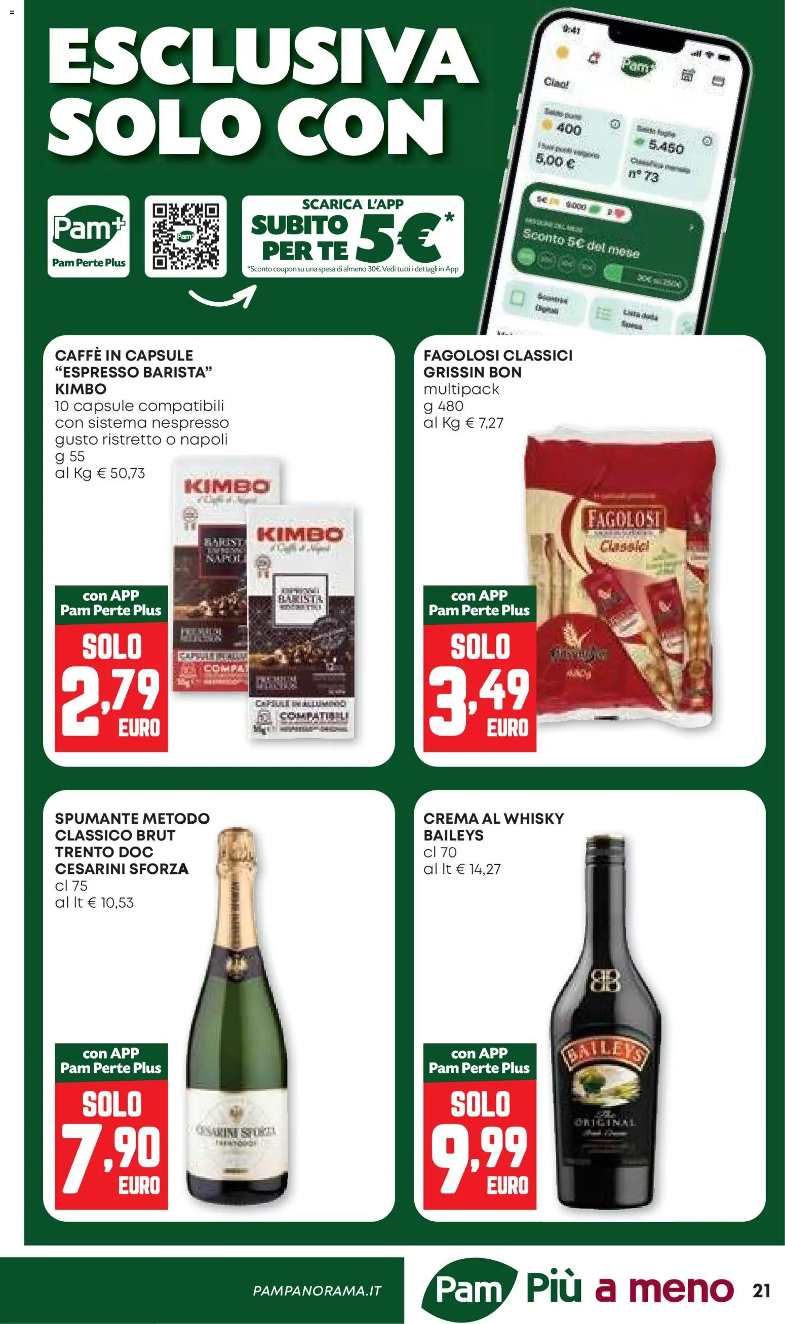 Volantino PAM del 26.03.2026 | Pagina: 21 | Prodotti: Crema, Tè, Spumante, Caffe in capsule