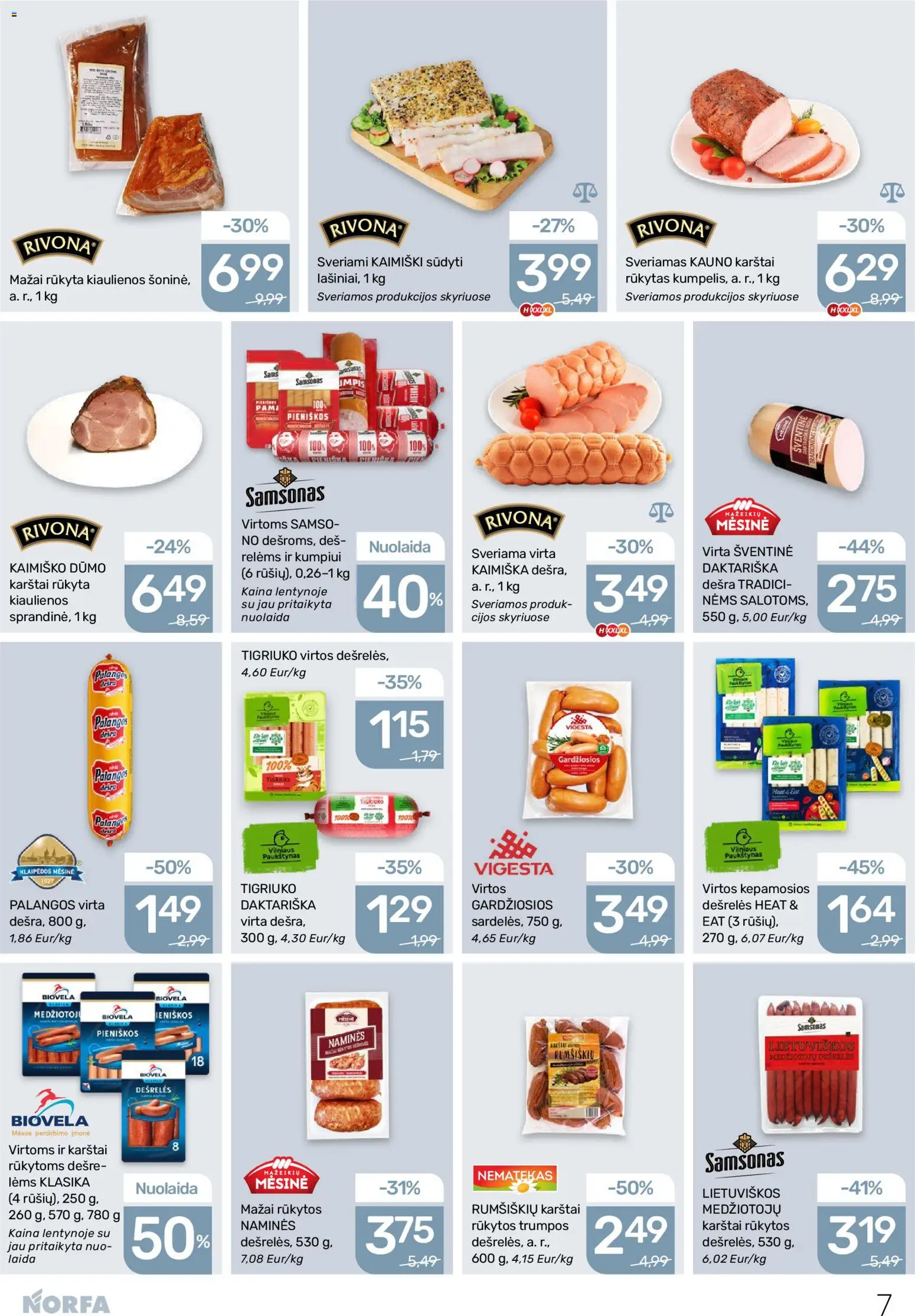 NORFA akcijos nuo 11.12.2025 | Puslapis: 7 | Prekių: Kiaulienos, Dešrelės, Dešra