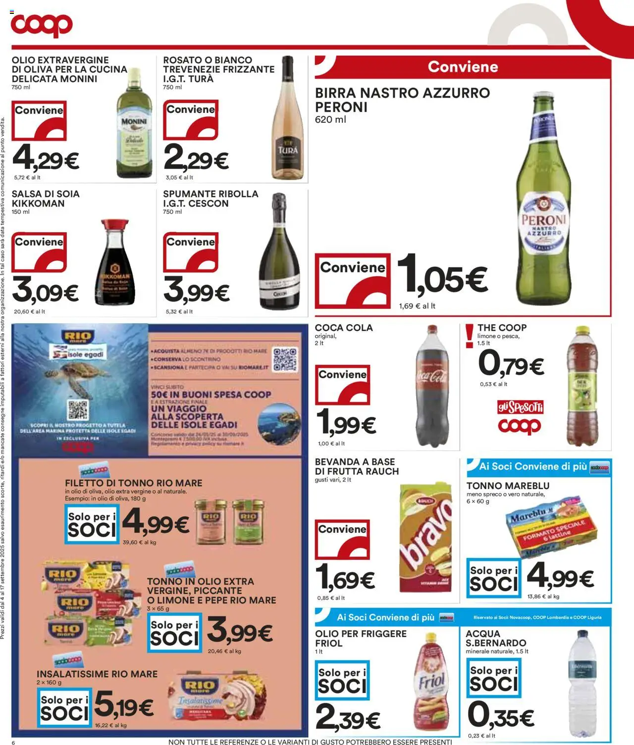 Volantino COOP del 04.09.2025 | Pagina: 6 | Prodotti: Salsa, Olio, Data, Olio extra vergine
