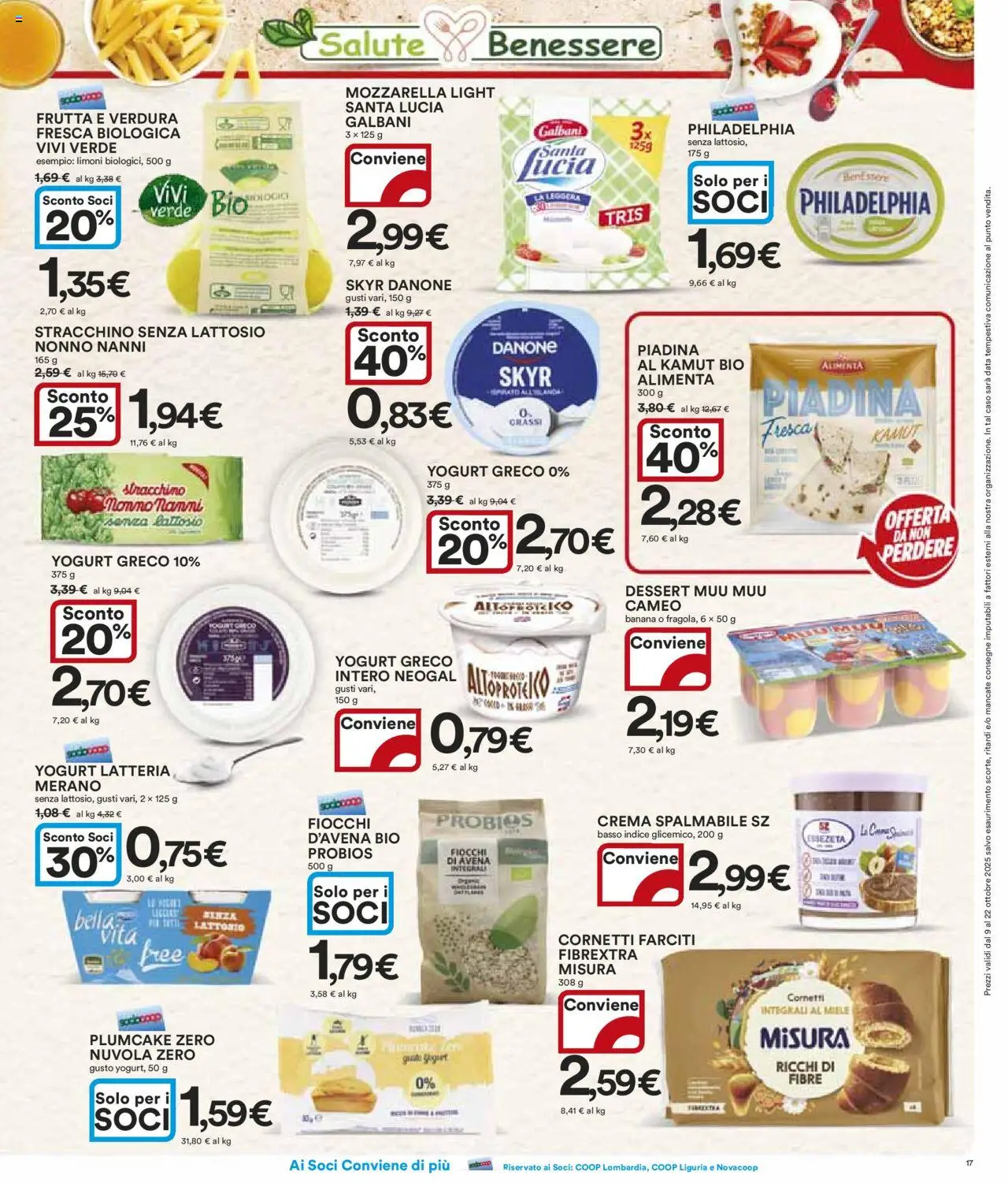 Volantino Ipercoop del 09.10.2025 | Pagina: 17 | Prodotti: Crema, Frutta, Mozzarella, Data