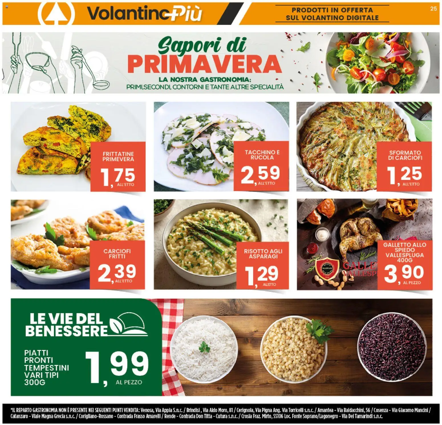 Volantino Interspar del 09.04.2026 | Pagina: 25 | Prodotti: Rucola, Tacchino, Carciofi, Asparagi