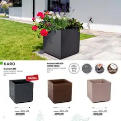 Kvetináč KARO, plastový, na kolieskach, s výpustom,, dizajn drevo, objem 36 l │ platný od 07.02.2025 | Strana: 14