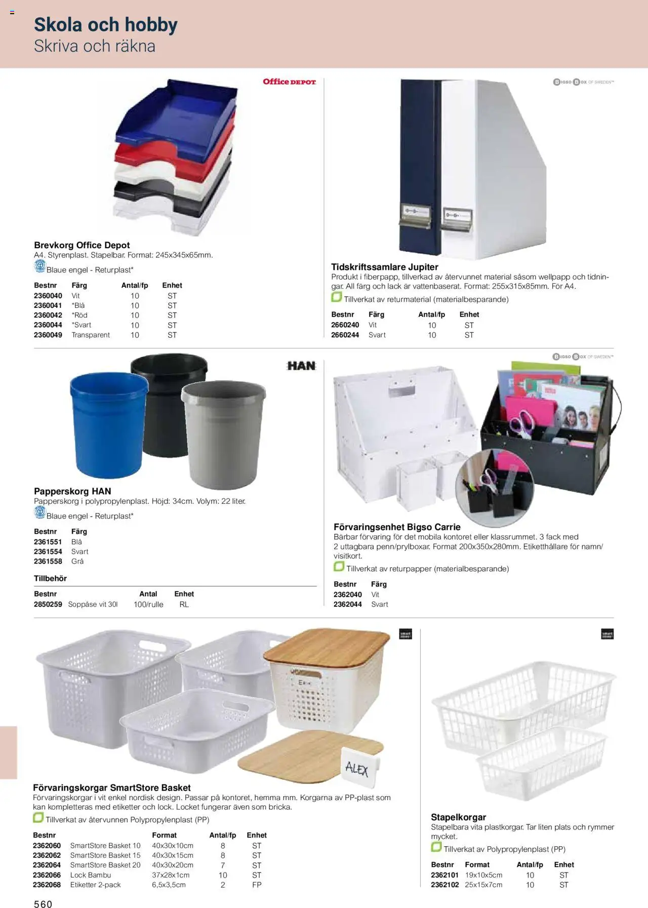 Office Depot reklamblad aktuell från 15.02.2024 | Sida: 562 | Produkter: Wellpapp, Brevkorg, Papperskorg