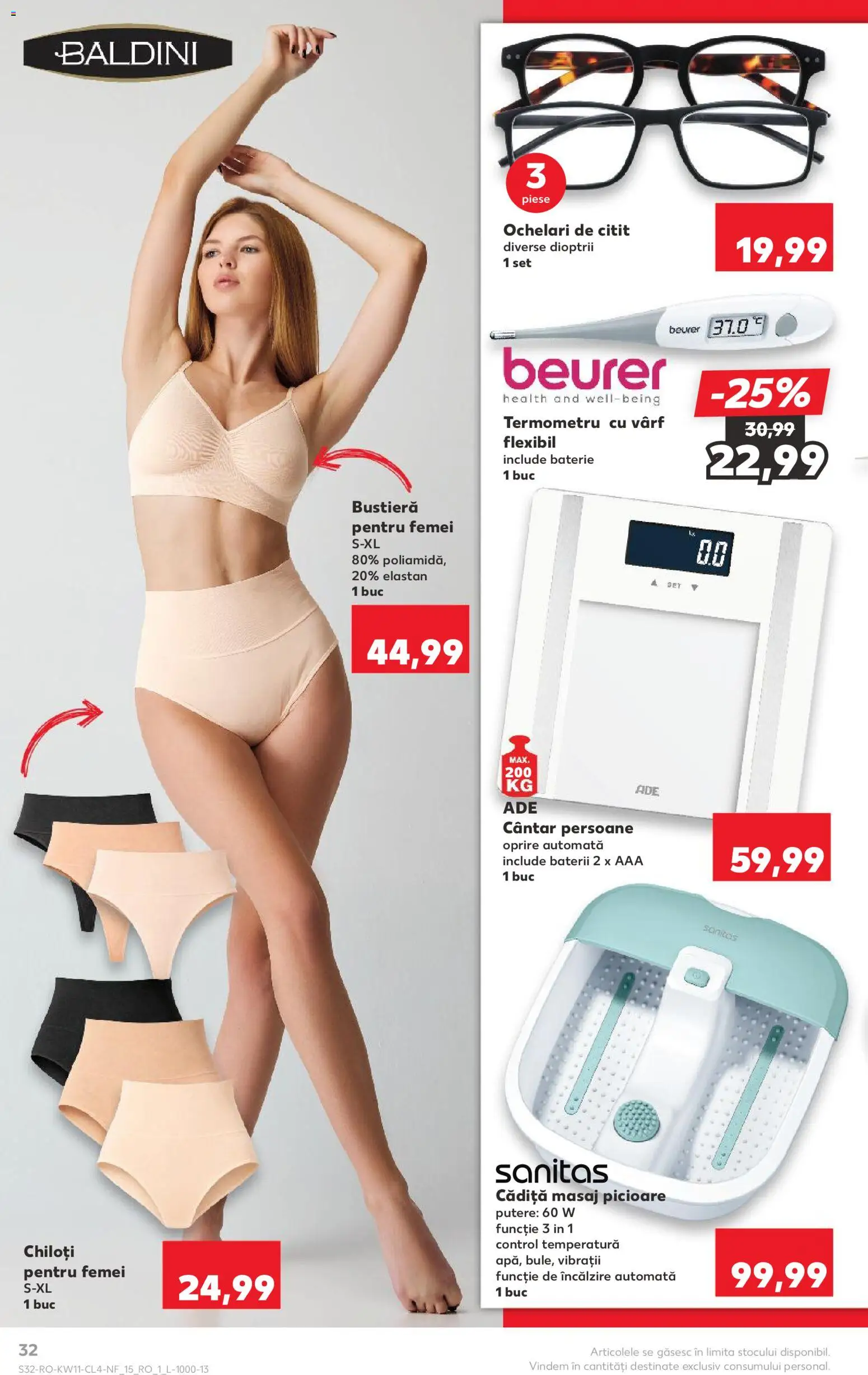 Noul catalog Kaufland – valabil de la 11.03.2026 | Pagină: 32 | Produse: Bustieră, Termometru, Cântar, Baterii