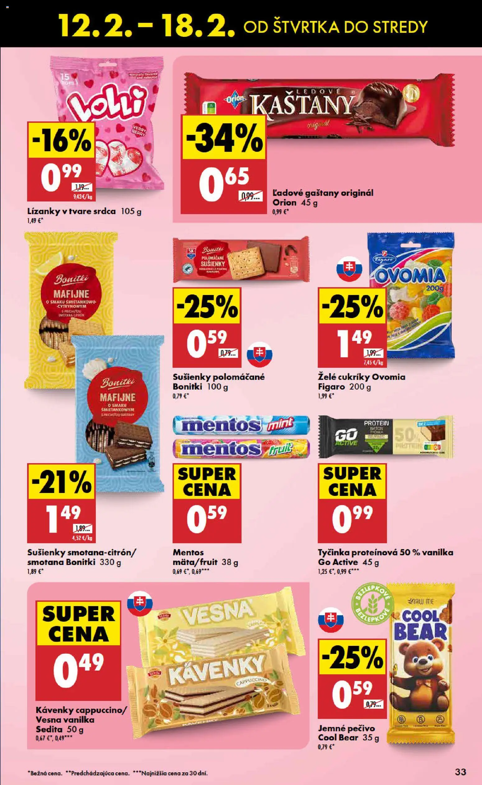 Nové Biedronka akcie – leták je platný od 12.02.2026 | Strana: 33 | Produkty: Gaštany, Smotana, Protein, Cukríky