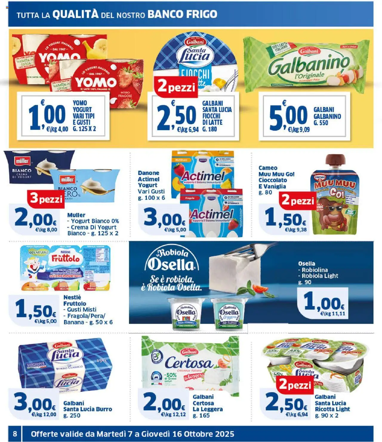 Volantino SIGMA del 07.10.2025 | Pagina: 8 | Prodotti: Yogurt, Fragole, Fiocchi, Ricotta