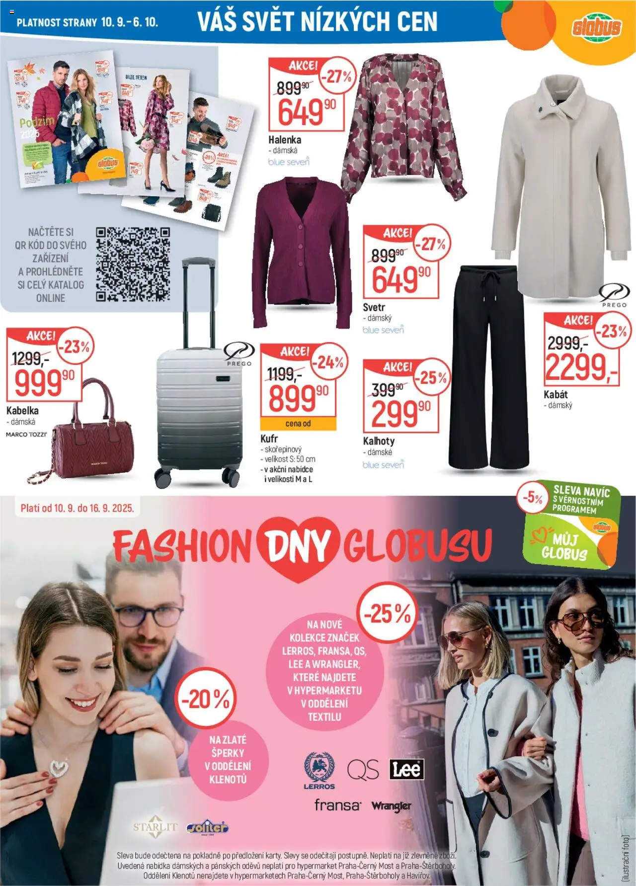 Globus leták od 10.09.2025 | Strana: 27 | Produkty: Halenka, Svetr, Mošt, Kufr