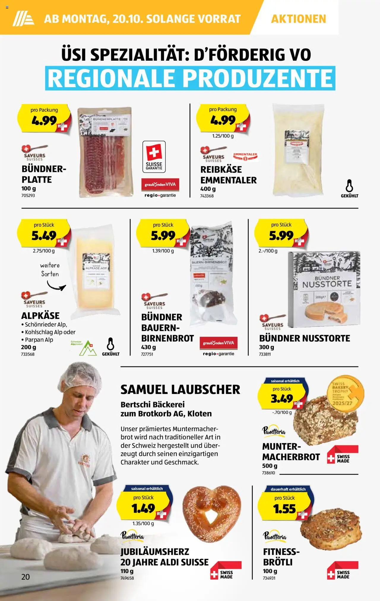 Aldi Aktionen – gültig ab 16.10.2025 | Seite: 21 | Produkte: Bäckerei, Brot