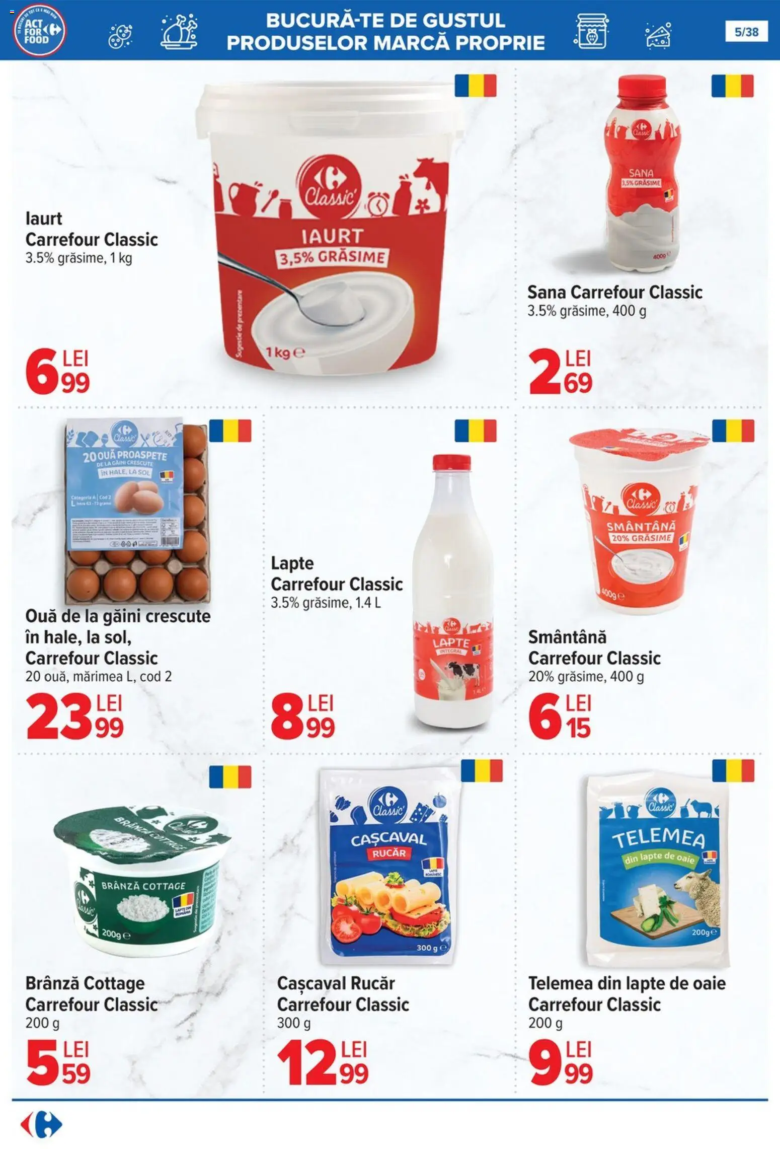 Noul catalog Carrefour – valabil de la 29.10.2025 | Pagină: 5 | Produse: Cașcaval, Iaurt, Ouă, Smântână
