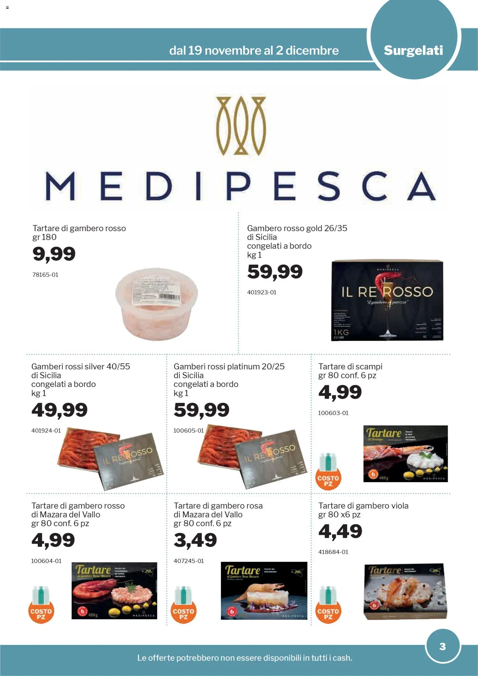 Volantino Sogegross del 19.11.2025 | Pagina: 3 | Prodotti: Gamberi