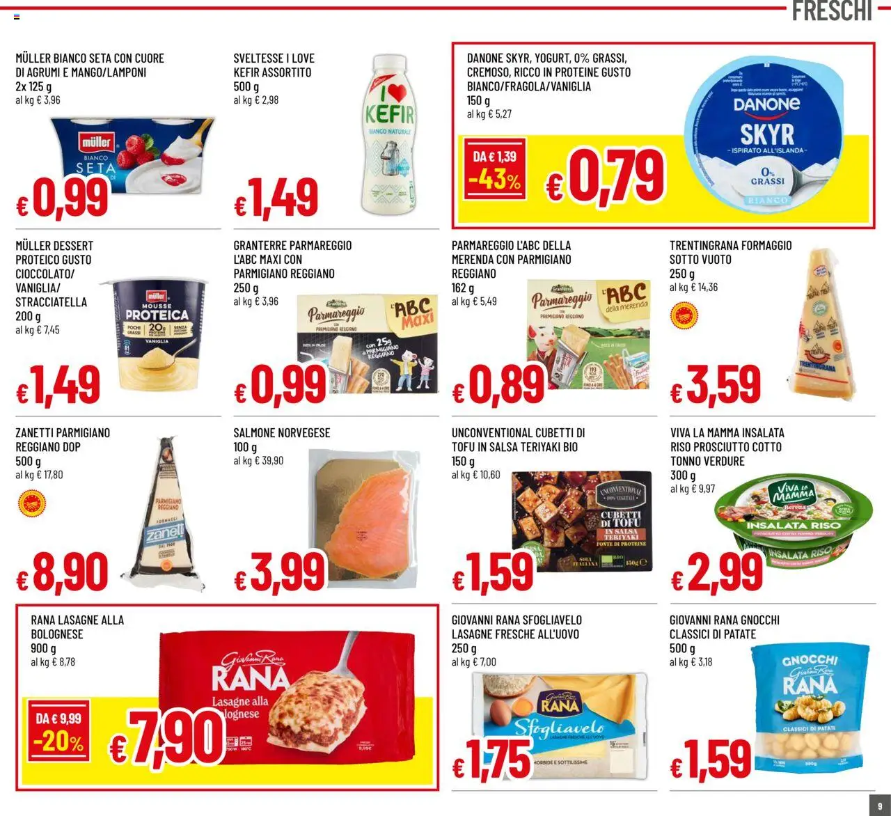 Volantino Galassia del 21.08.2025 | Pagina: 9 | Prodotti: Prosciutto Cotto, Patate, Gnocchi, Stracciatella