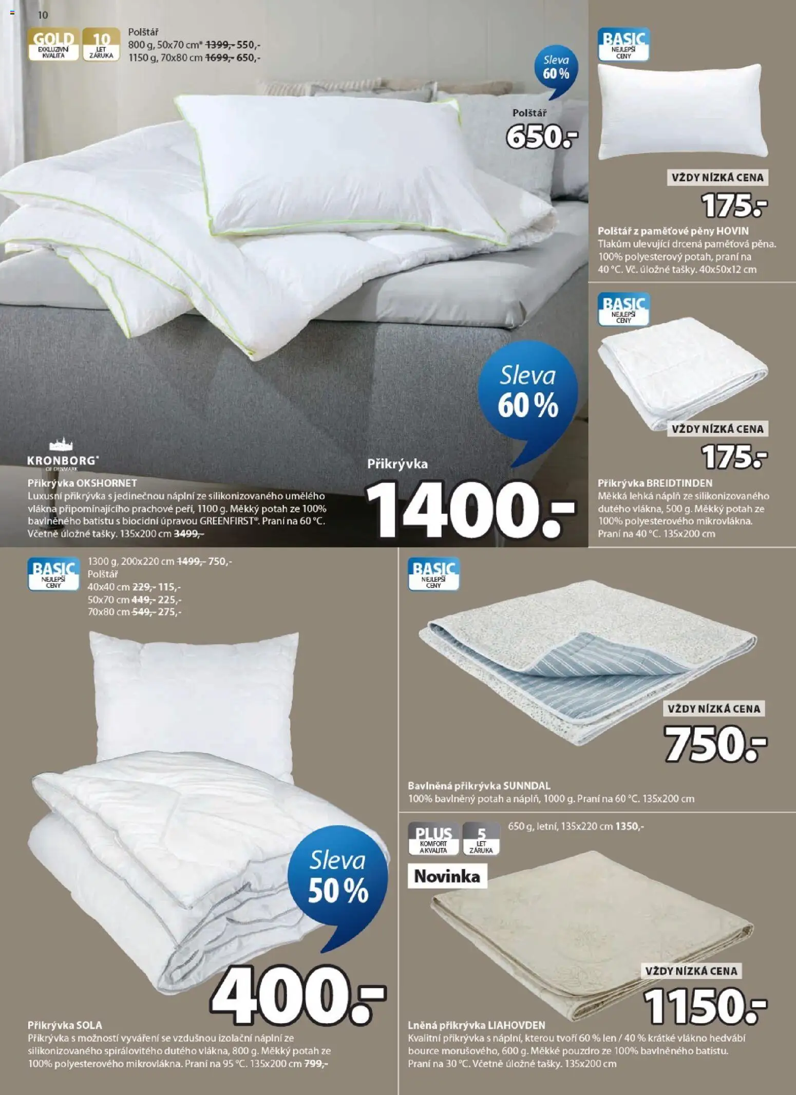 JYSK leták - Slevy od 22.04.2026 | Strana: 10 | Produkty: Pouzdro, Polštář, Přikrývka