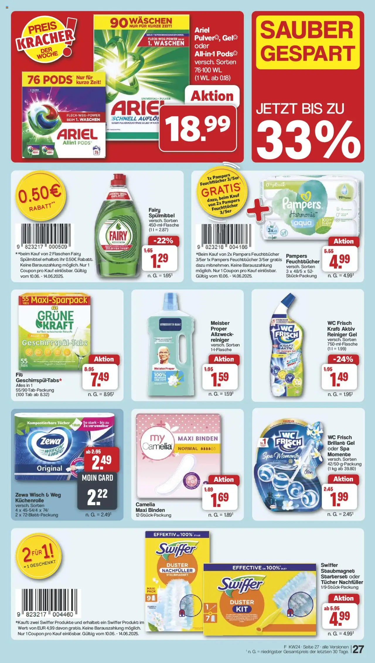 Famila Nordwest Prospekt 	 - gültig ab dem 10.06.2025 | Seite: 35 | Produkte: Pampers, Zewa, Wc frisch, Swiffer