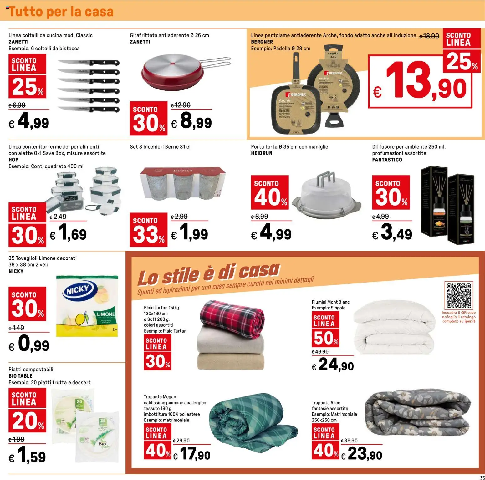 Volantino Iper del 24.10.2025 | Pagina: 35 | Prodotti: Plaid, Frutta, Trapunta, Padella