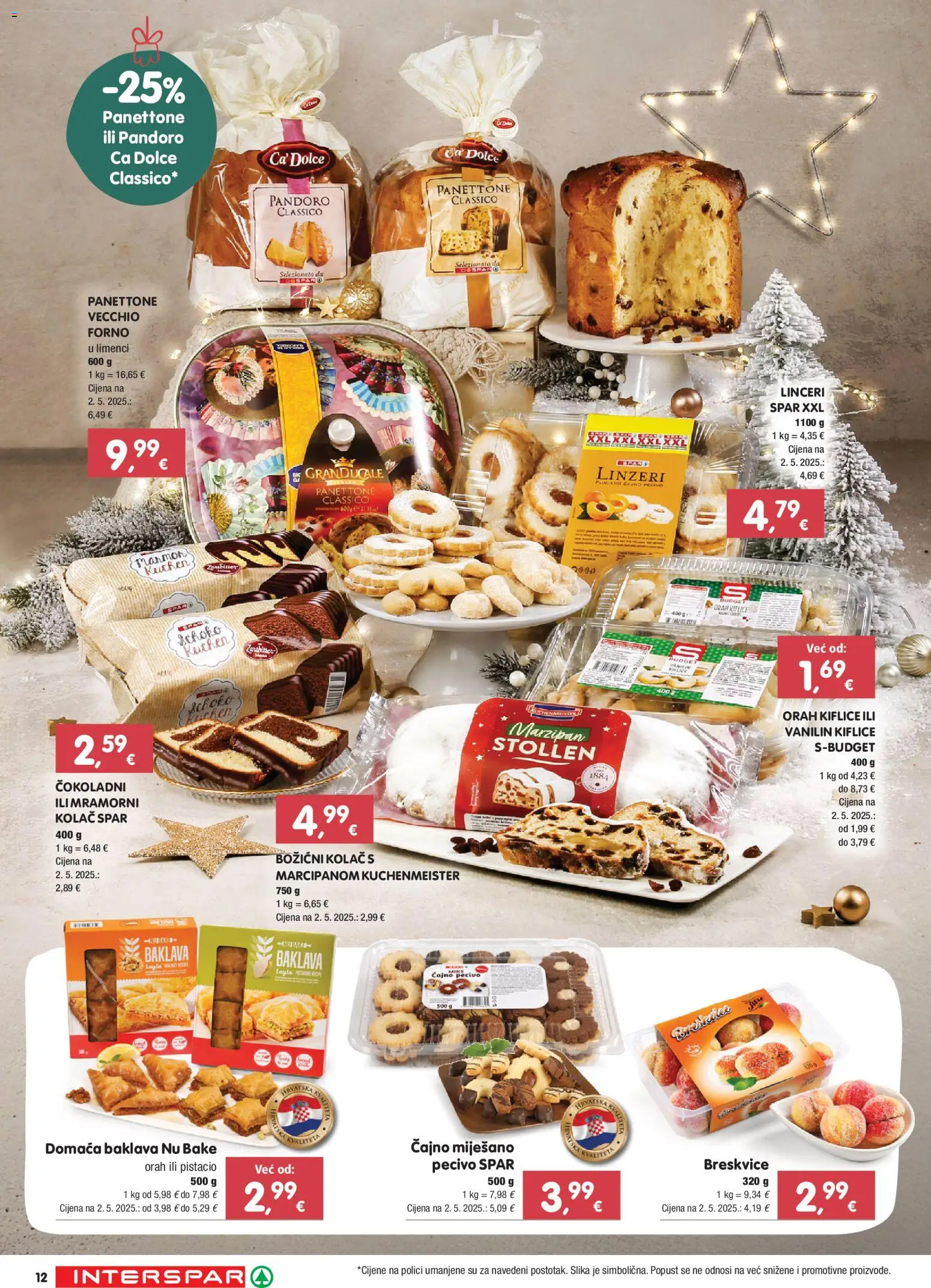 Interspar katalog | vrijedi od 27.11.2025 | Stranica: 12 | Proizvodi: Panettone, Kiflice, Pecivo, Orah