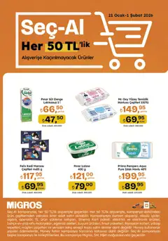 29.01.2026 tarihinden itibaren geçerli olan Migros kataloğu önizlemesi | Sayfa: 82 | Ürünler: Süt