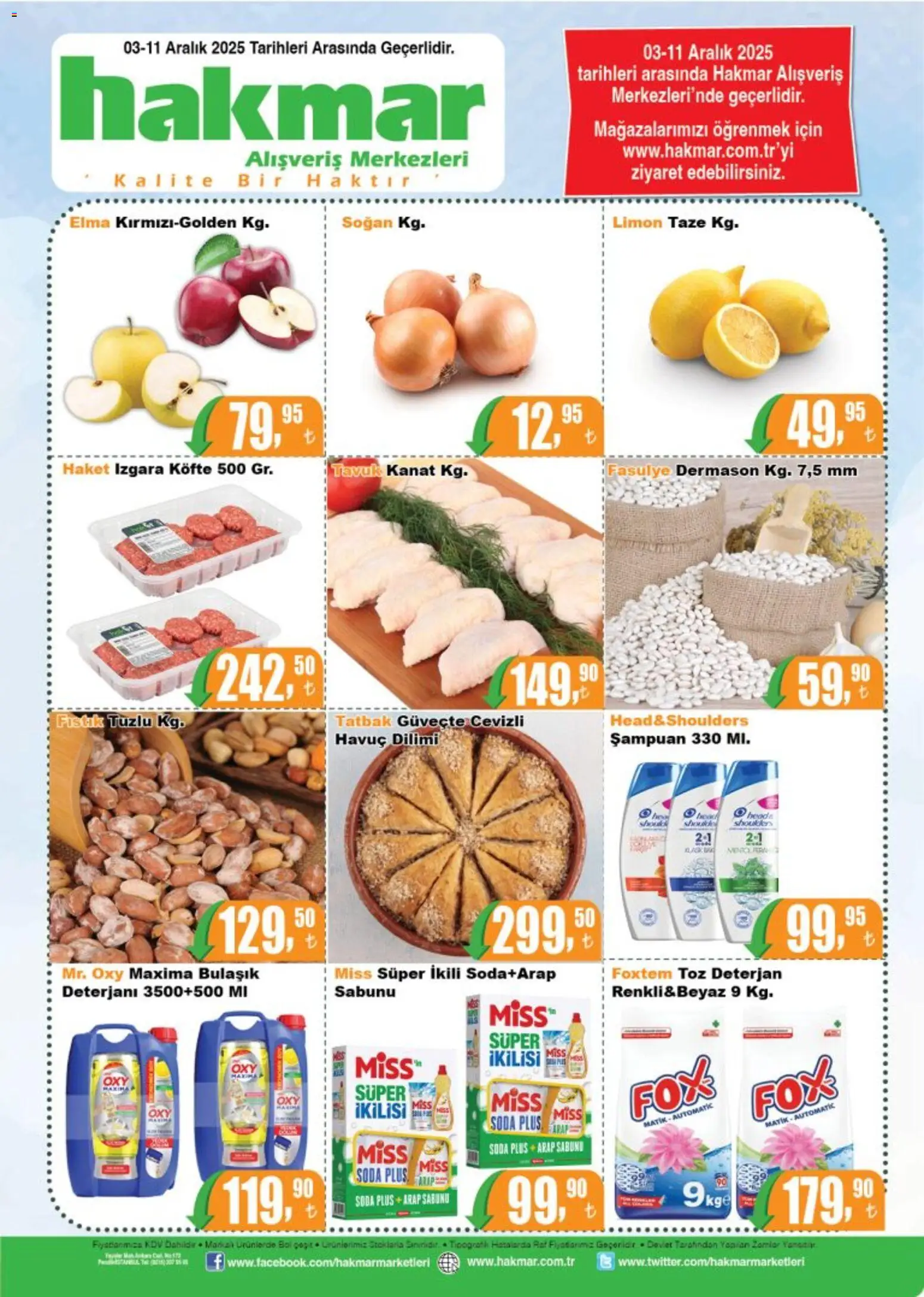 Hakmar Katalog - 03.12.2025 tarihinden itibaren geçerlidir | Sayfa: 8 | Ürünler: Arap sabunu, Soğan, Izgara köfte, Soda