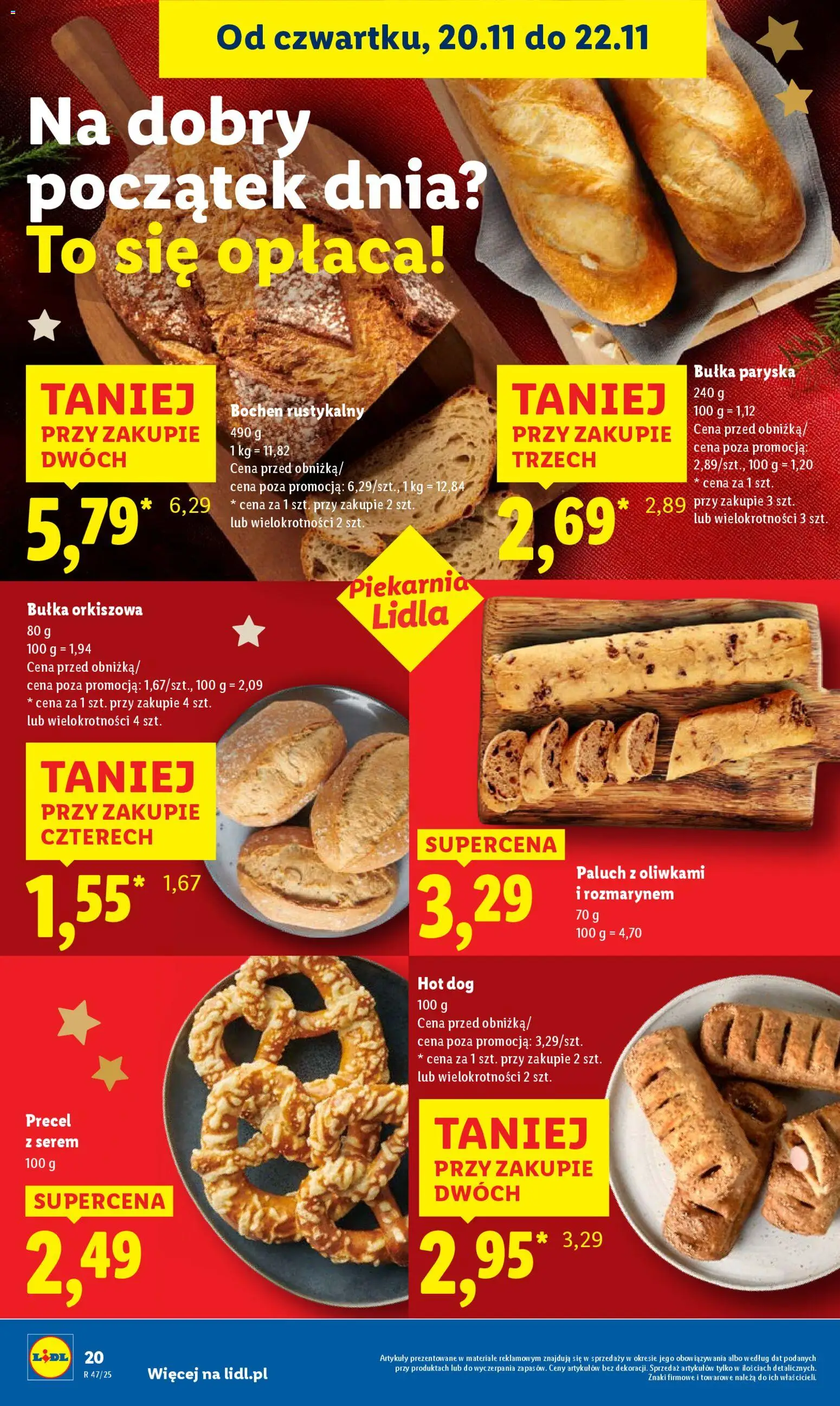 Lidl Gazetka od 20.11.2025 | Strona: 22 | Produkty: Piekarnia, Bułka