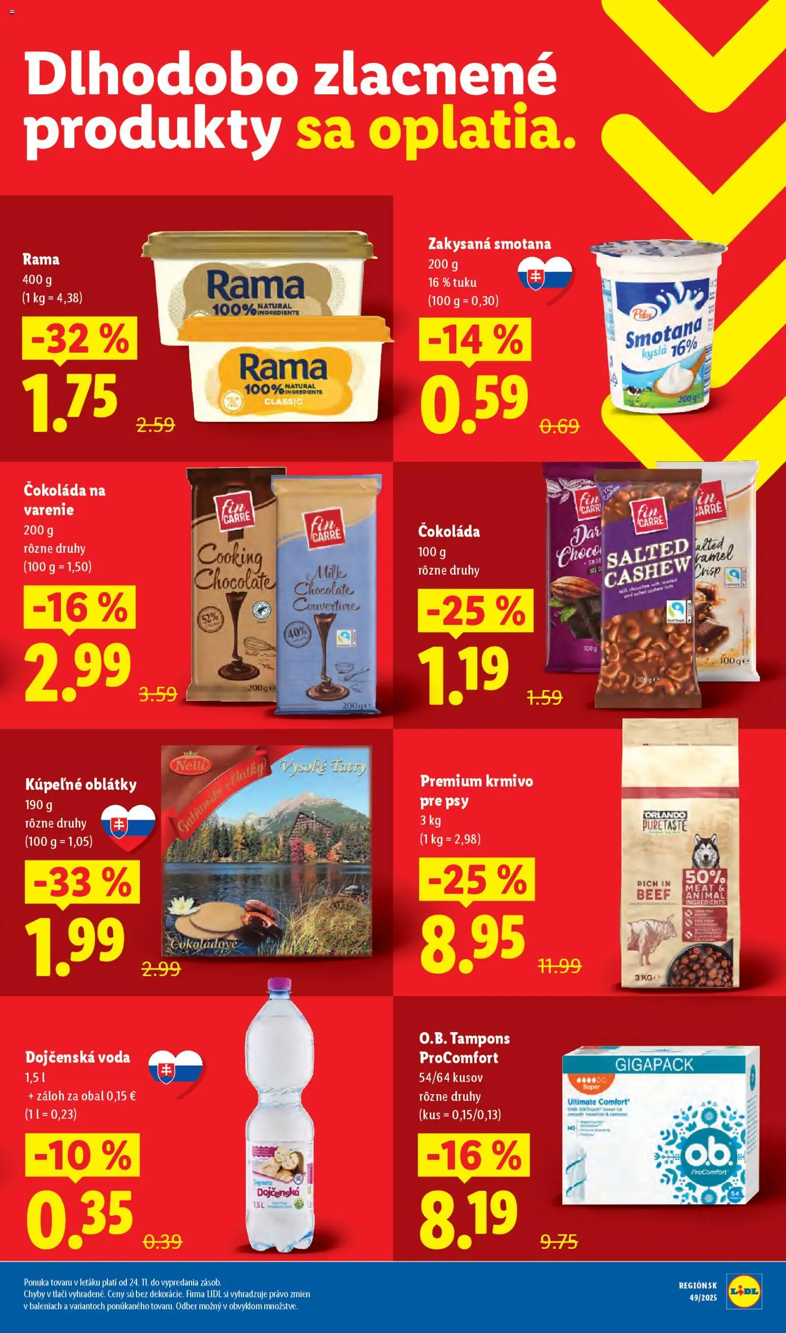 Nové Lidl akcie – leták je platný od 01.12.2025 | Strana: 65 | Produkty: Smotana, Čokoláda, Voda, Rama