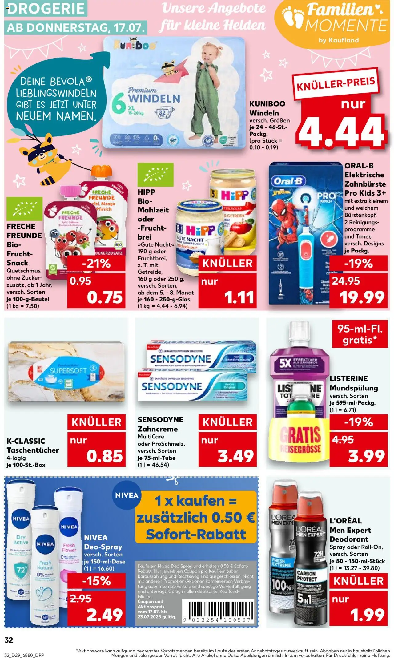 Kaufland prospekt Völklingen	 - gültig ab dem 17.07.2025 | Seite: 32 | Produkte: Deodorant, Zahnbürste, Mango, Pfirsich