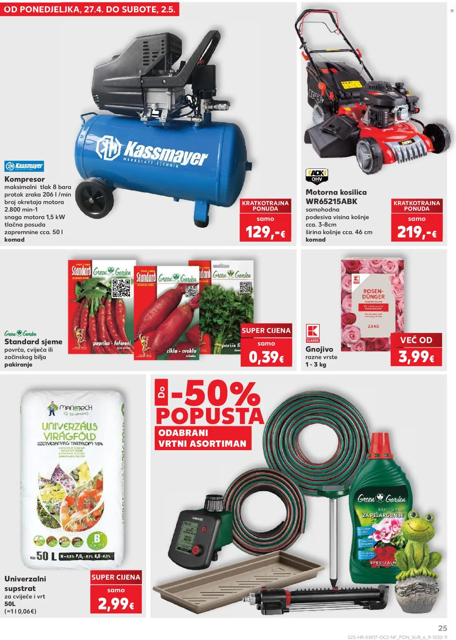 Kaufland katalog | vrijedi od 22.04.2026 | Stranica: 25 | Proizvodi: Cvijeće, Kosilica, Paprika, Kompresor