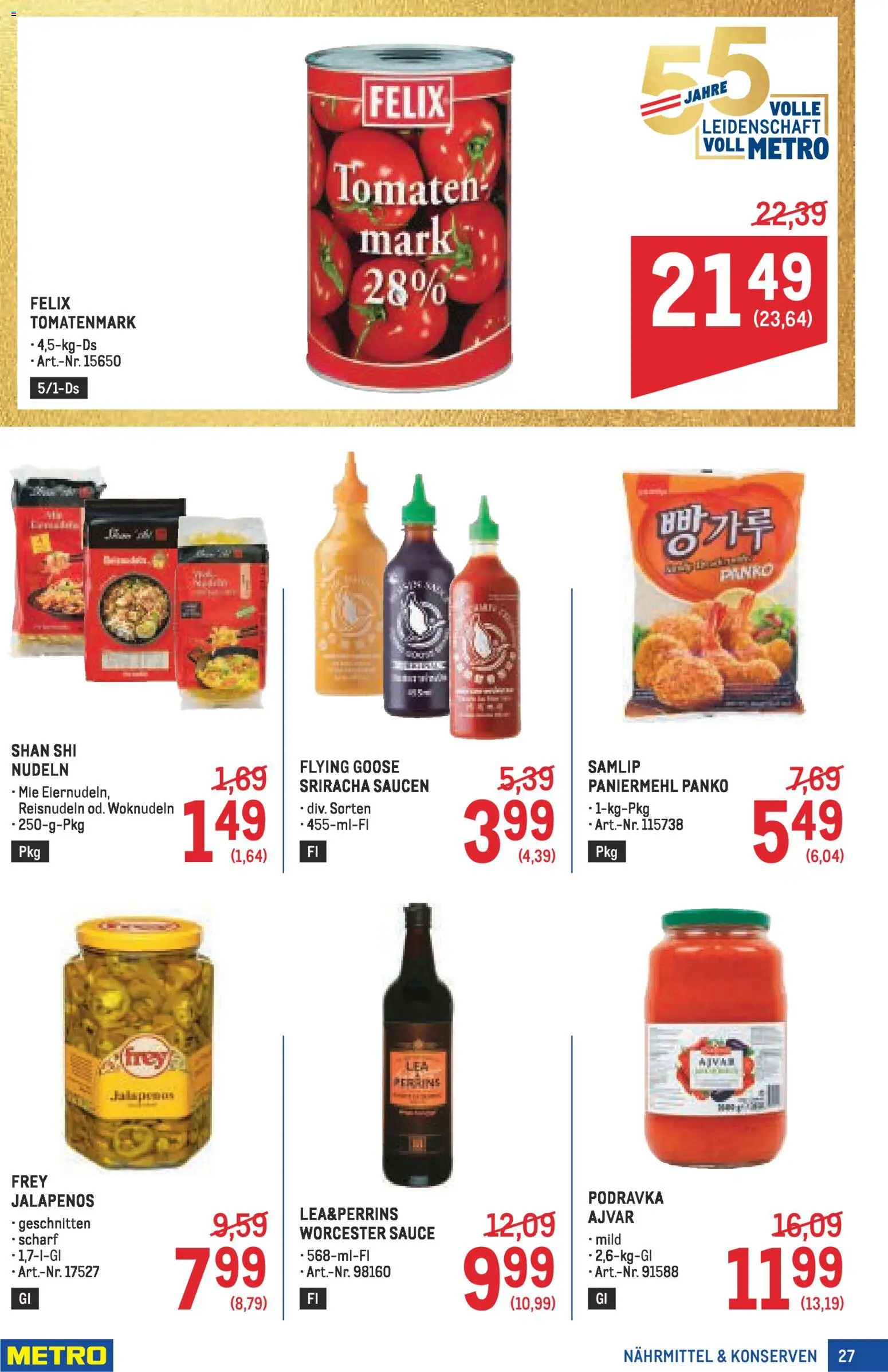 Metro Profi gültig ab 05.03.2026 | Seite: 27 | Produkte: Tomaten, Nudeln