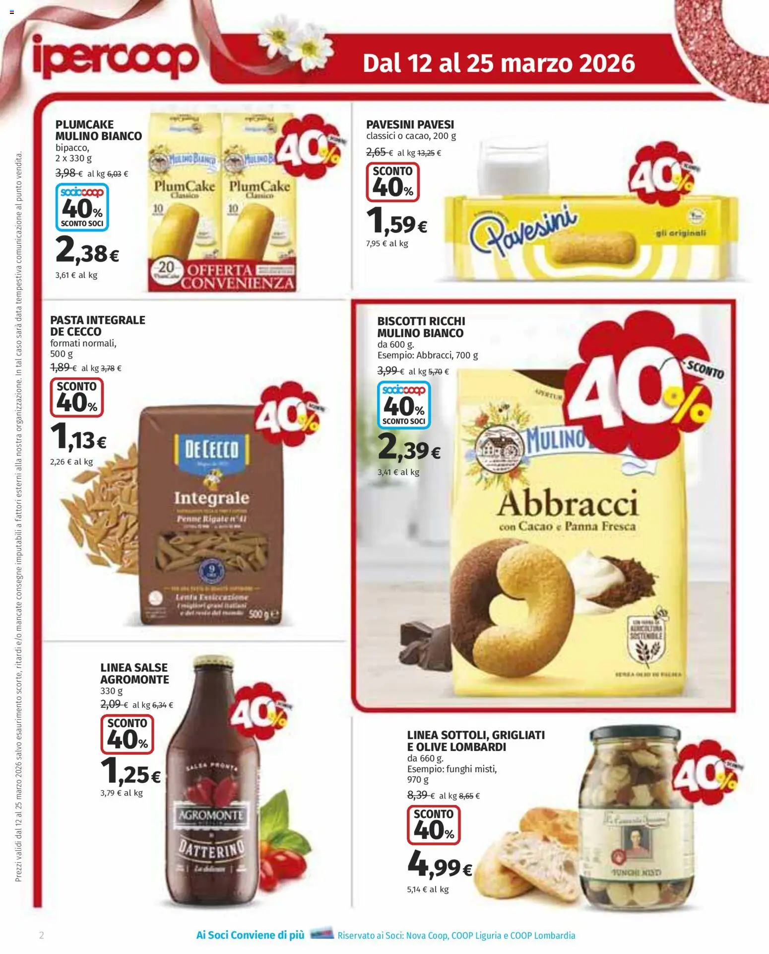 Volantino Ipercoop del 12.03.2026 | Pagina: 2 | Prodotti: Panna, Olive, Data, Plumcake