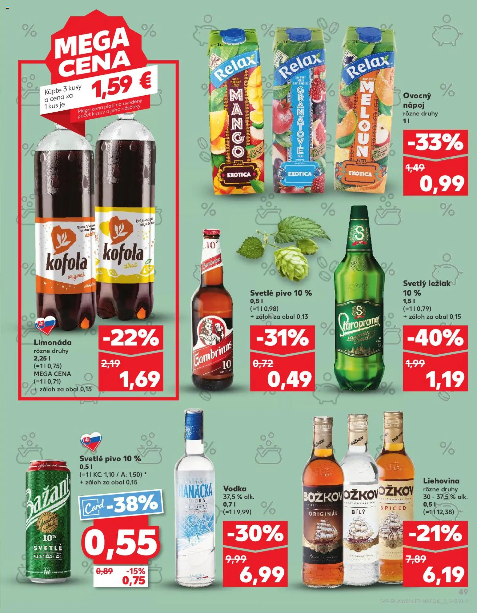 Nové Kaufland akcie – leták je platný od 02.01.2026 | Strana: 49 | Produkty: Pivo, Božkov, Vodka, Gambrinus