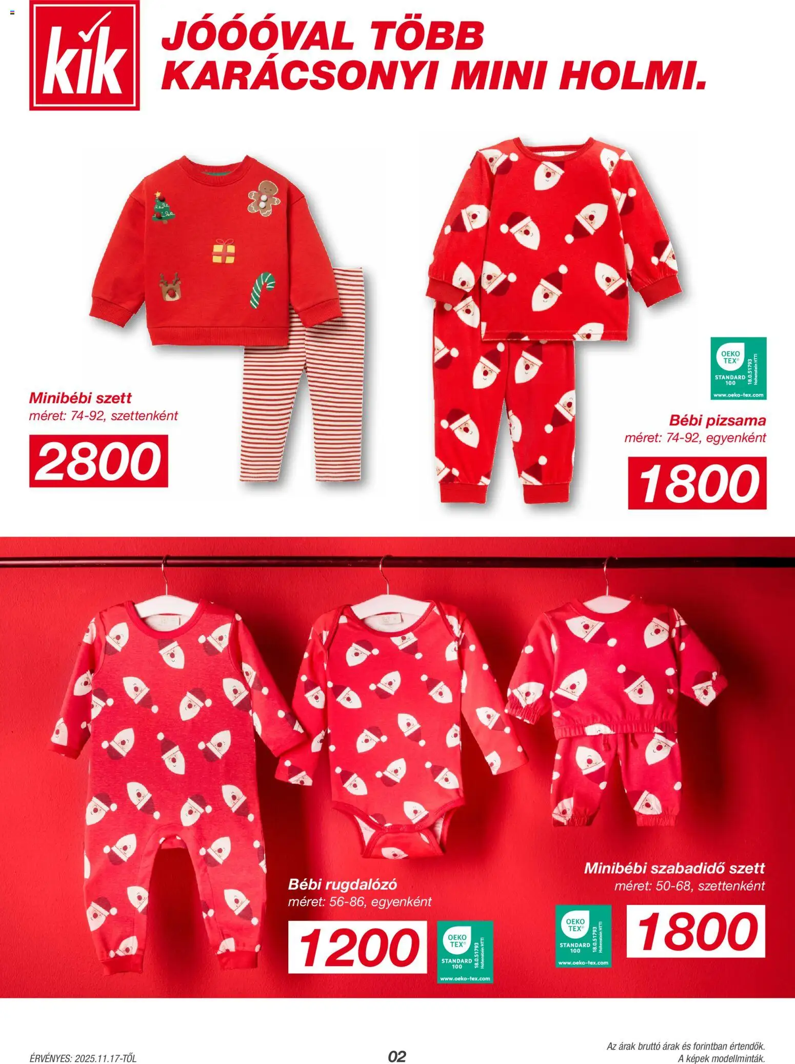 Kik akciós ujság - amely érvényes a következő dátumtól: 17.11.2025 | Oldal: 2 | Termékek: Pizsama
