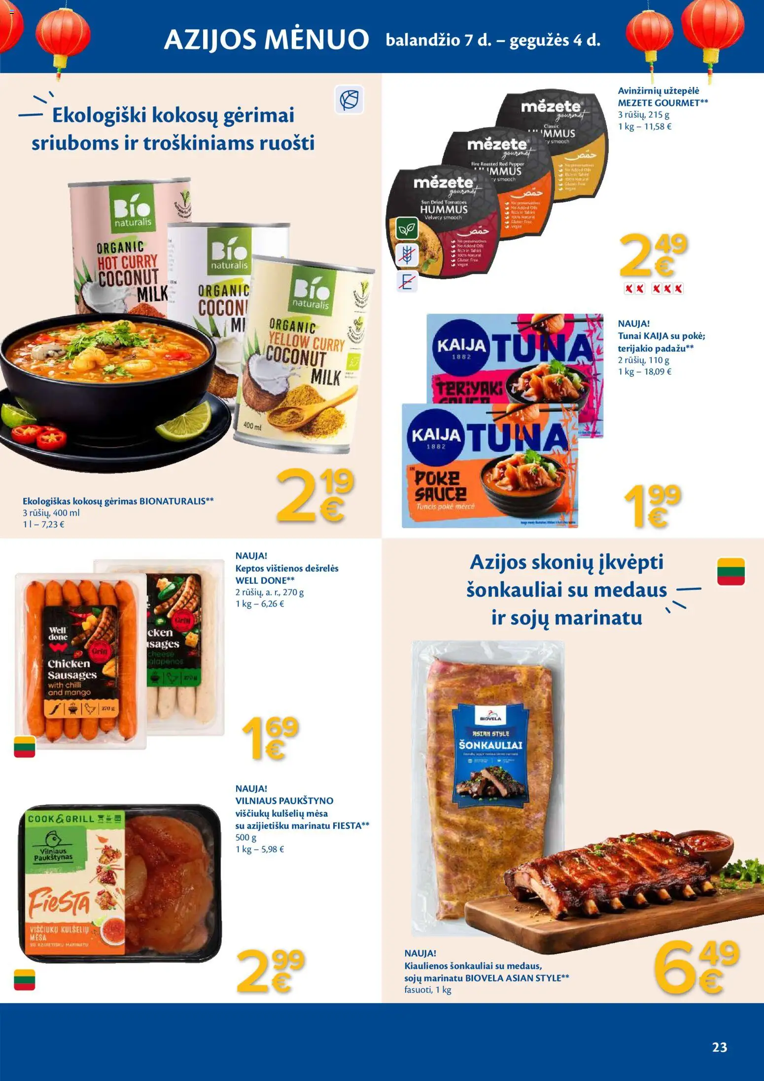 MAXIMA akcijos nuo 14.04.2026 | Puslapis: 23 | Prekių: Užtepėlė, Kiaulienos, Dešrelės, Viščiukų