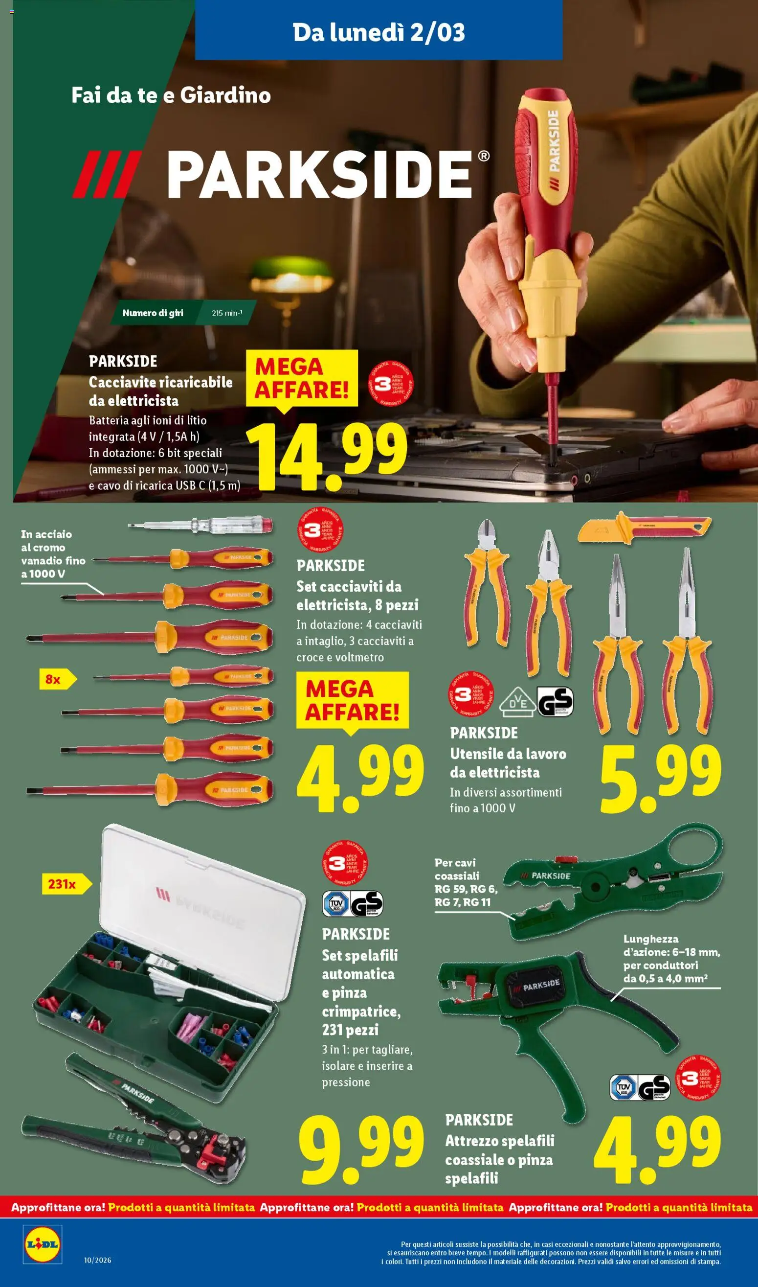 Volantino Lidl del 02.03.2026 | Pagina: 32 | Prodotti: Tè, Cavo, Cacciavite, USB