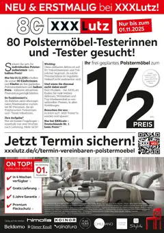 XXXL Lutz Polstermöbel-Testerinnen und -Tester gesucht! ab 26.10.2025 gültig