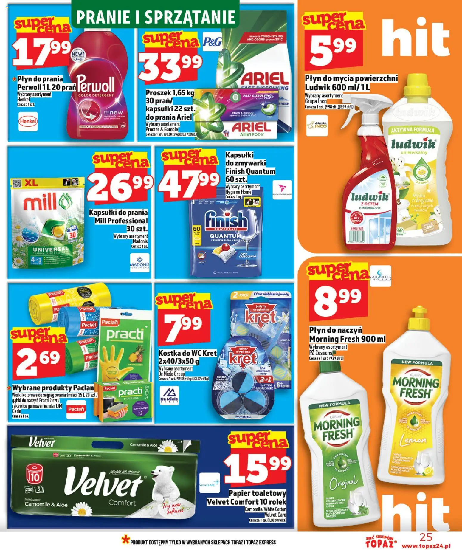 Topaz Gazetka od 26.02.2026 | Strona: 25 | Produkty: Ariel, Kapsułki do prania, Mydło, Detergent