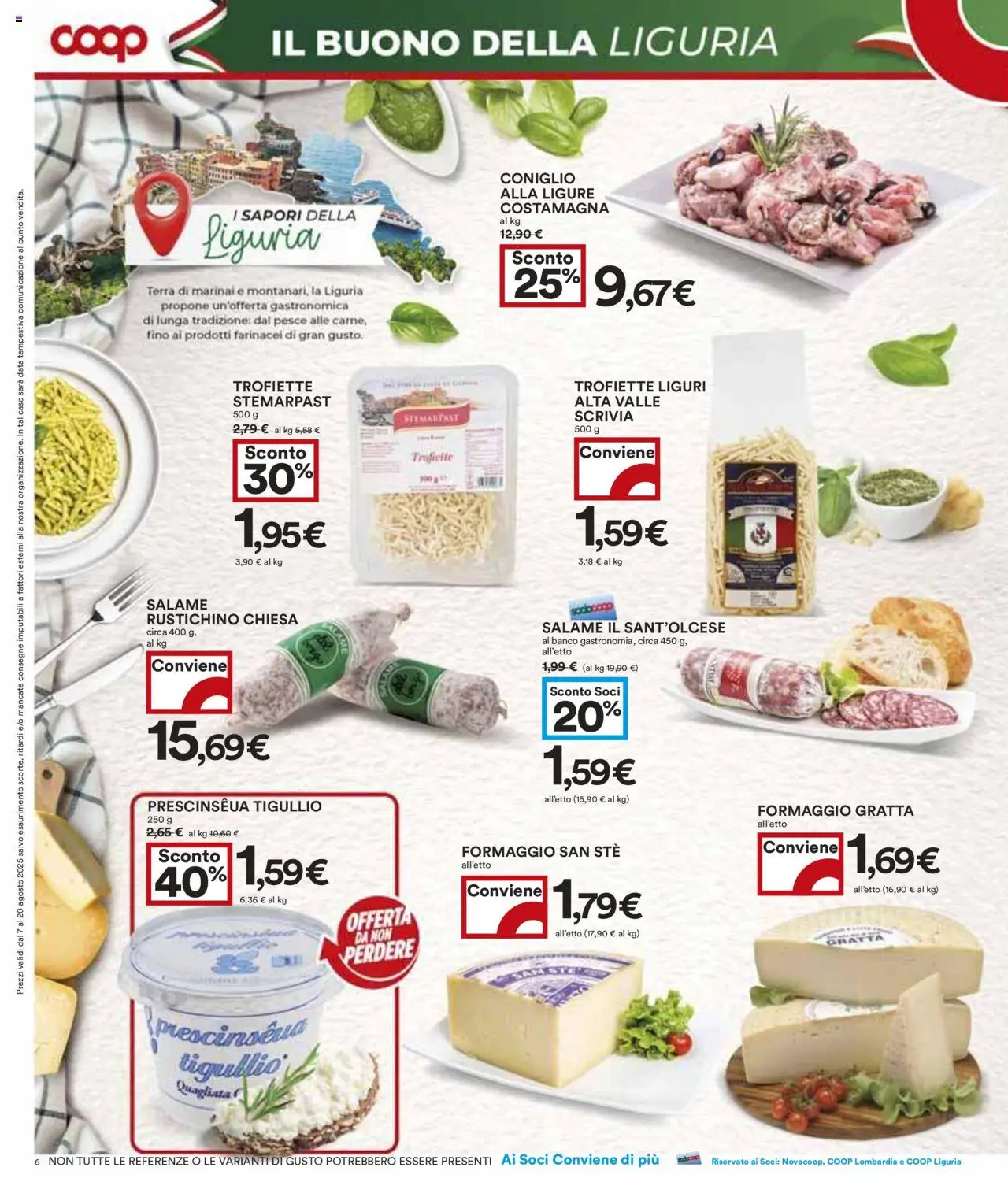 Volantino COOP del 07.08.2025 | Pagina: 6 | Prodotti: Salame, Formaggio, Data, Terra