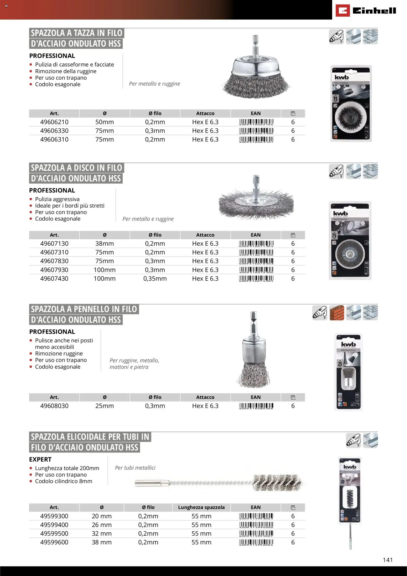 Volantino Einhell del 17.03.2026 | Pagina: 143 | Prodotti: Spazzola, Pennello, Trapano, Disco