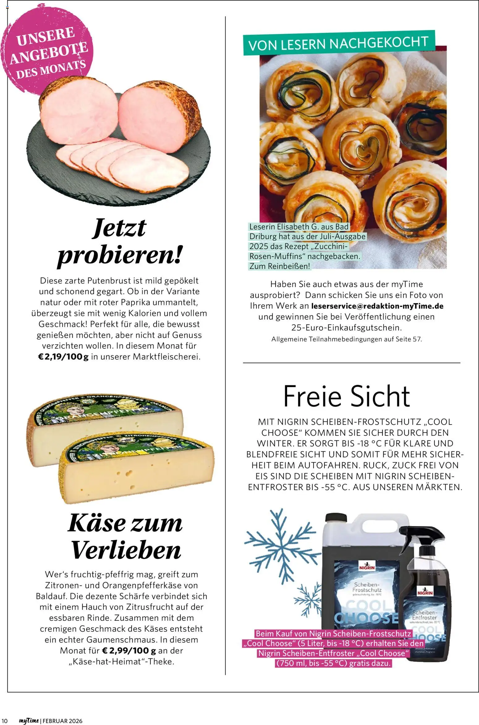 Famila Nordwest myTime Februar 2026 – gültig ab 01.02.2026 | Seite: 10 | Produkte: Käse, Bad, Eis, Zitronen