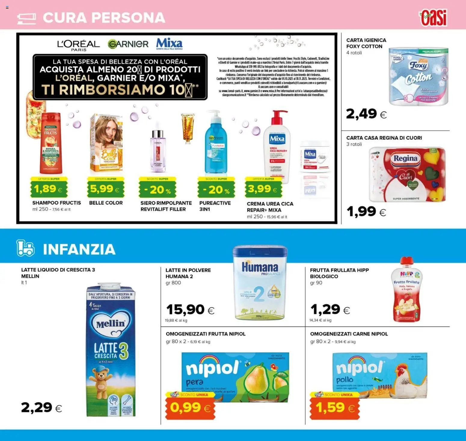 Volantino Oasi del 23.10.2025 | Pagina: 27 | Prodotti: Shampoo, Crema, Pera, Frigorifero