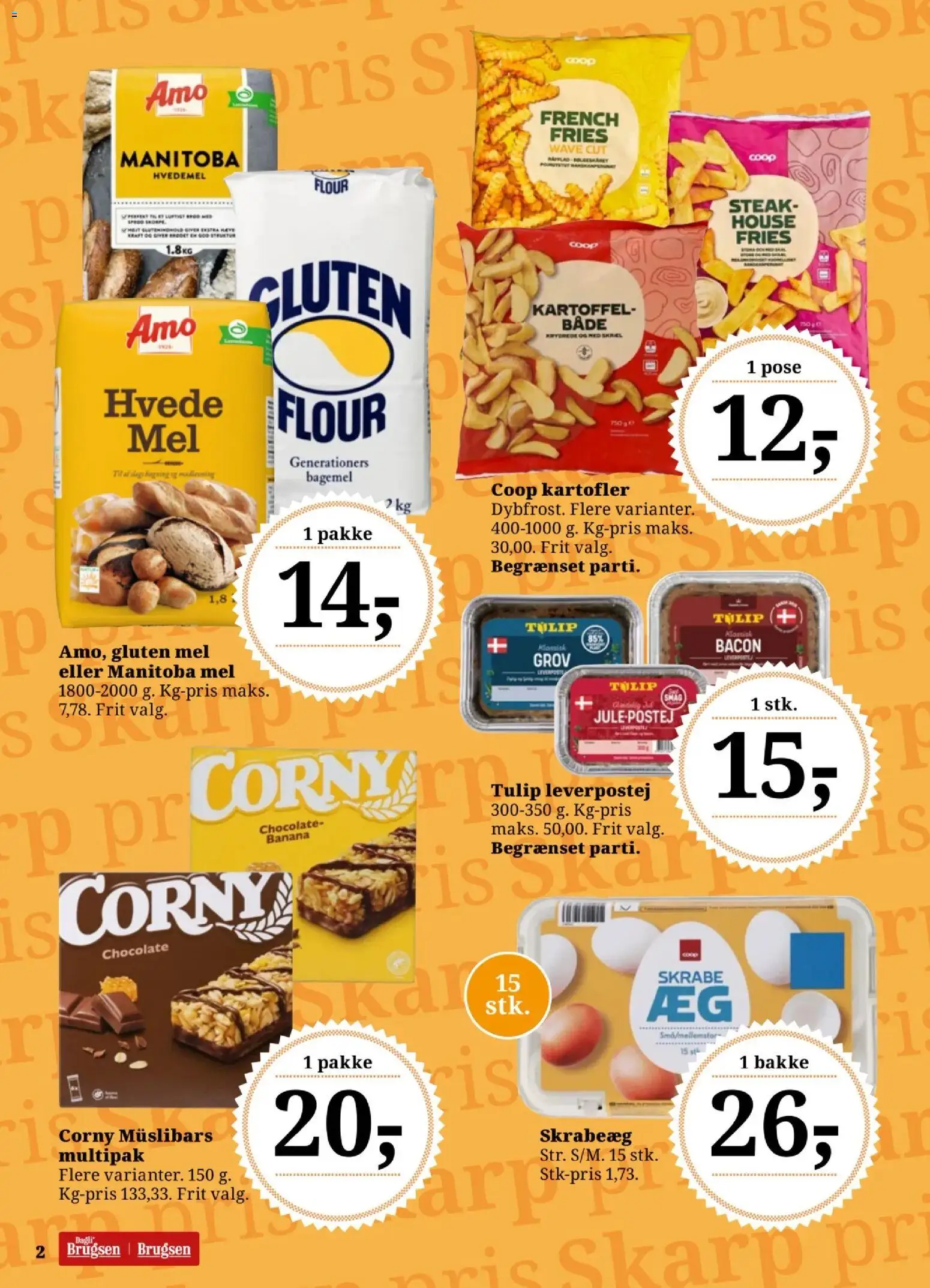 Dagli'Brugsen tilbudsavis – gyldig fra 07.11.2025 | Side: 2 | Produkter: Ris, Kartofler, Mel, Leverpostej