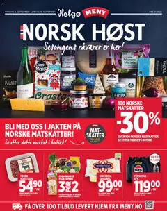 Forhåndsvisning av Meny Helgø kundeavis gyldig fra 08.09.2025