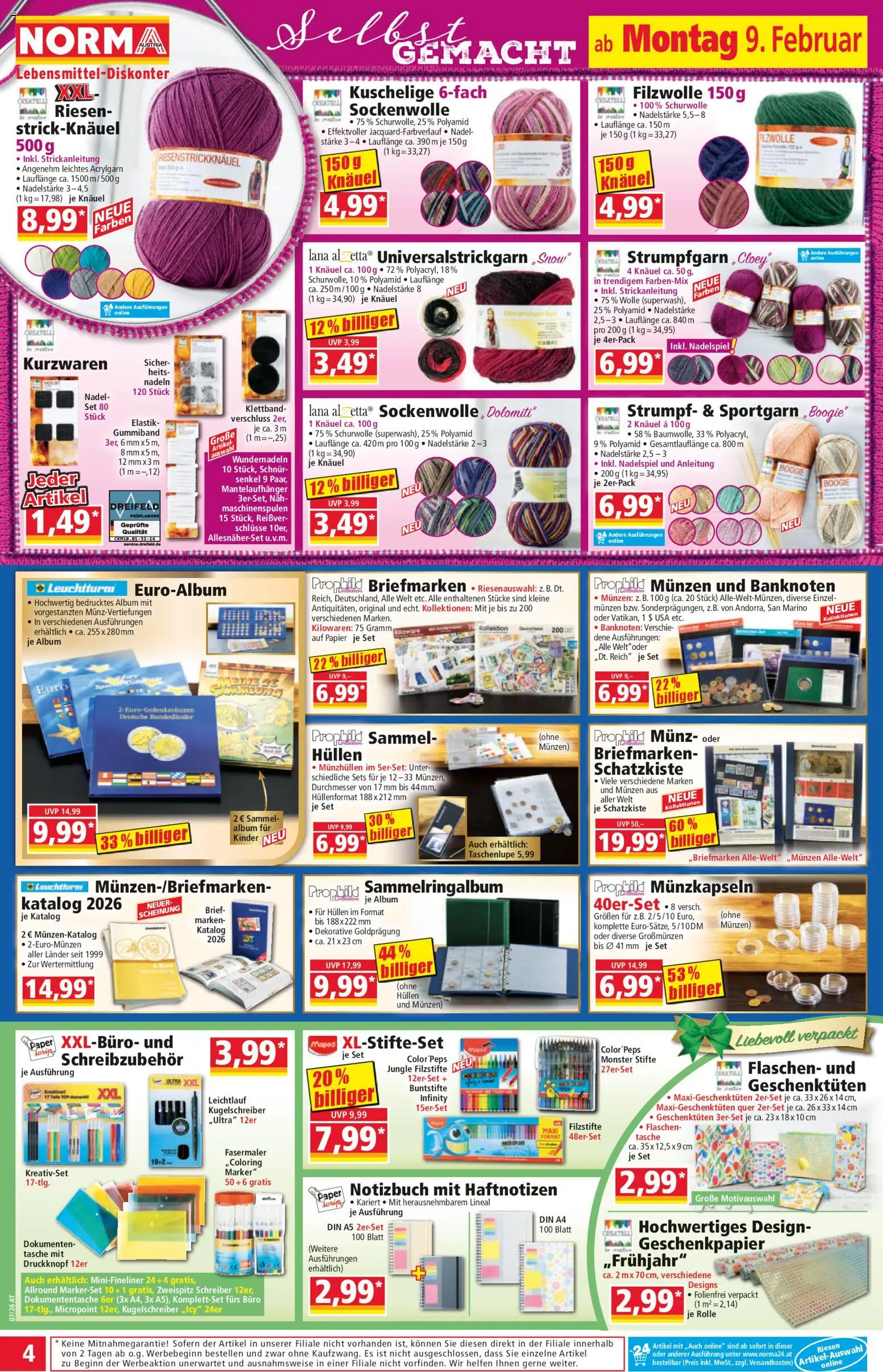 Norma Flugblatt gültig ab 09.02.2026 | Seite: 4 | Produkte: Notizbuch, Tasche