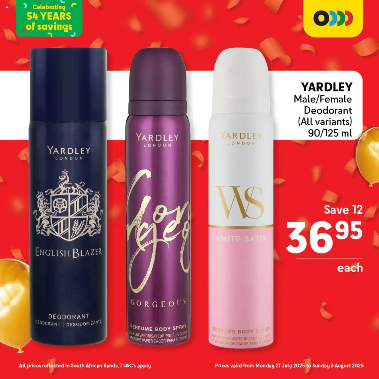 Makro Birthday Price-Drop Personal Care │ valid from 21.07.2025 | Page: 1 | Products: Blazer, Body spray, Perfume, Deodorant