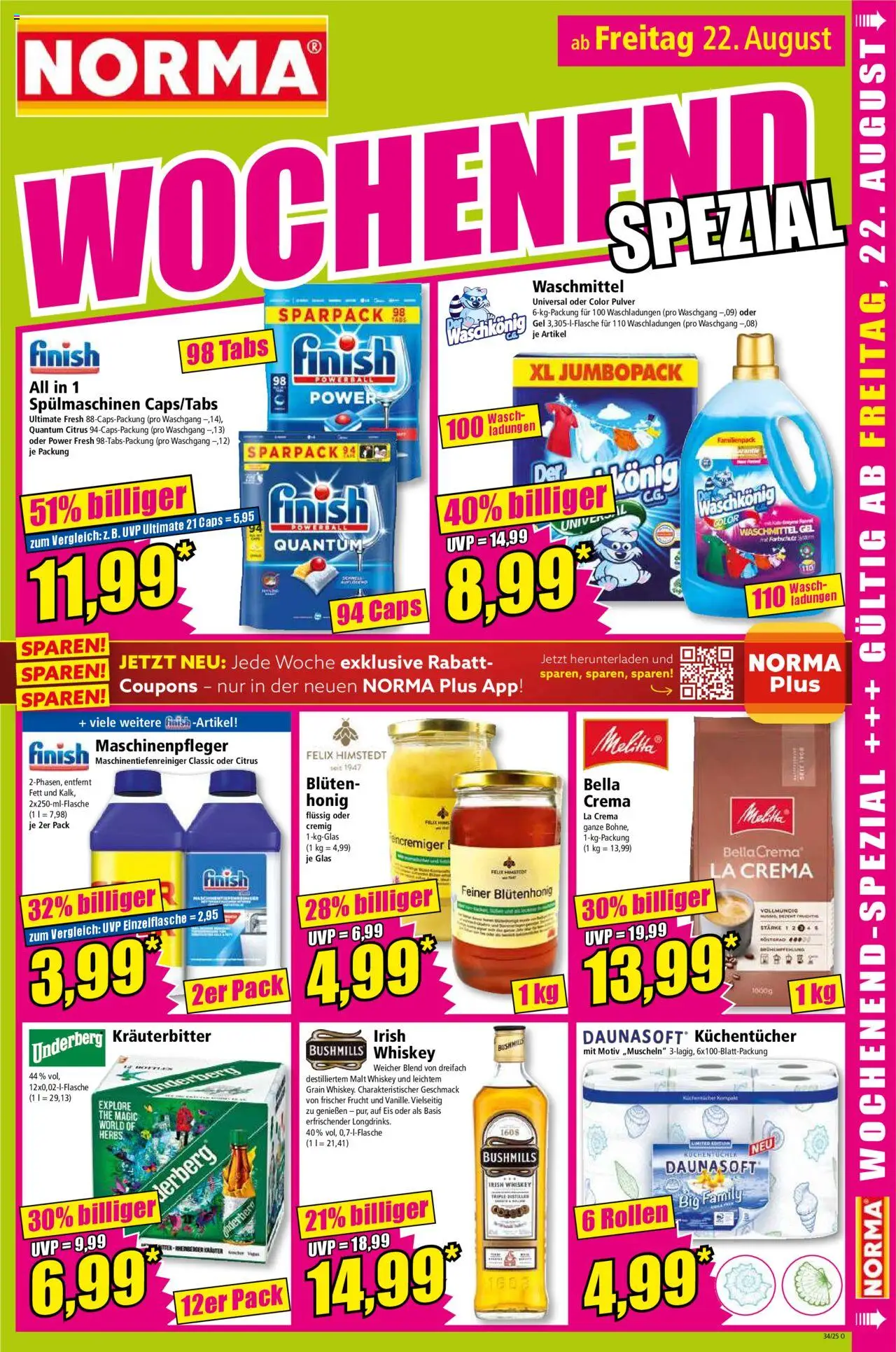 Norma Prospekt 	 - gültig ab dem 18.08.2025 | Seite: 15 | Produkte: Melitta, Waschmittel, Whiskey, Underberg